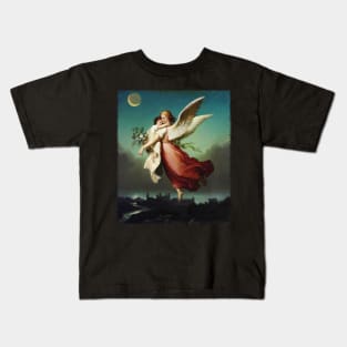 Guardian Angel by Wilhelm von Kaulbach Kids T-Shirt